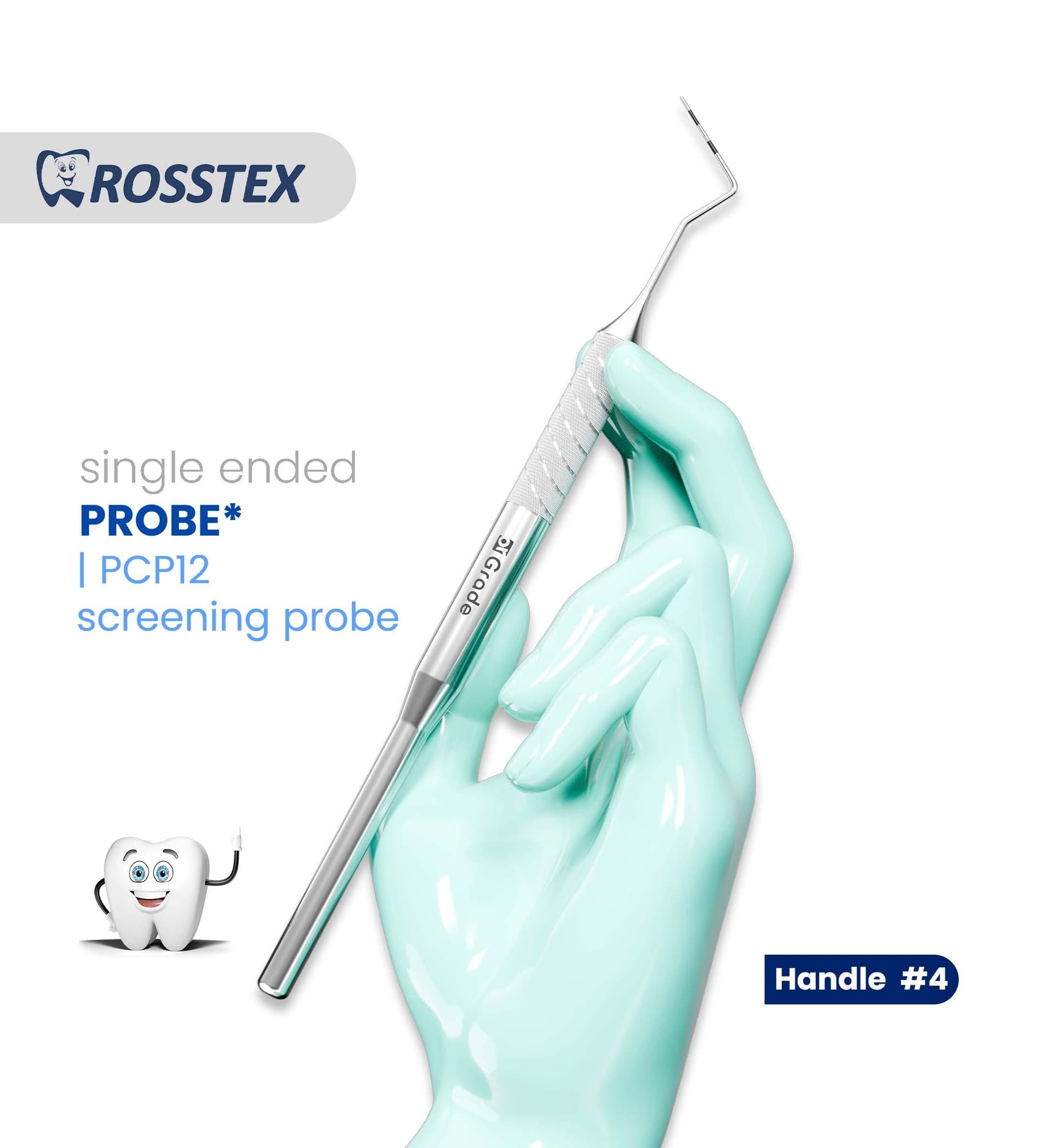 Dental Probe, Screening CP-12, Handle No. 4, Single Ended