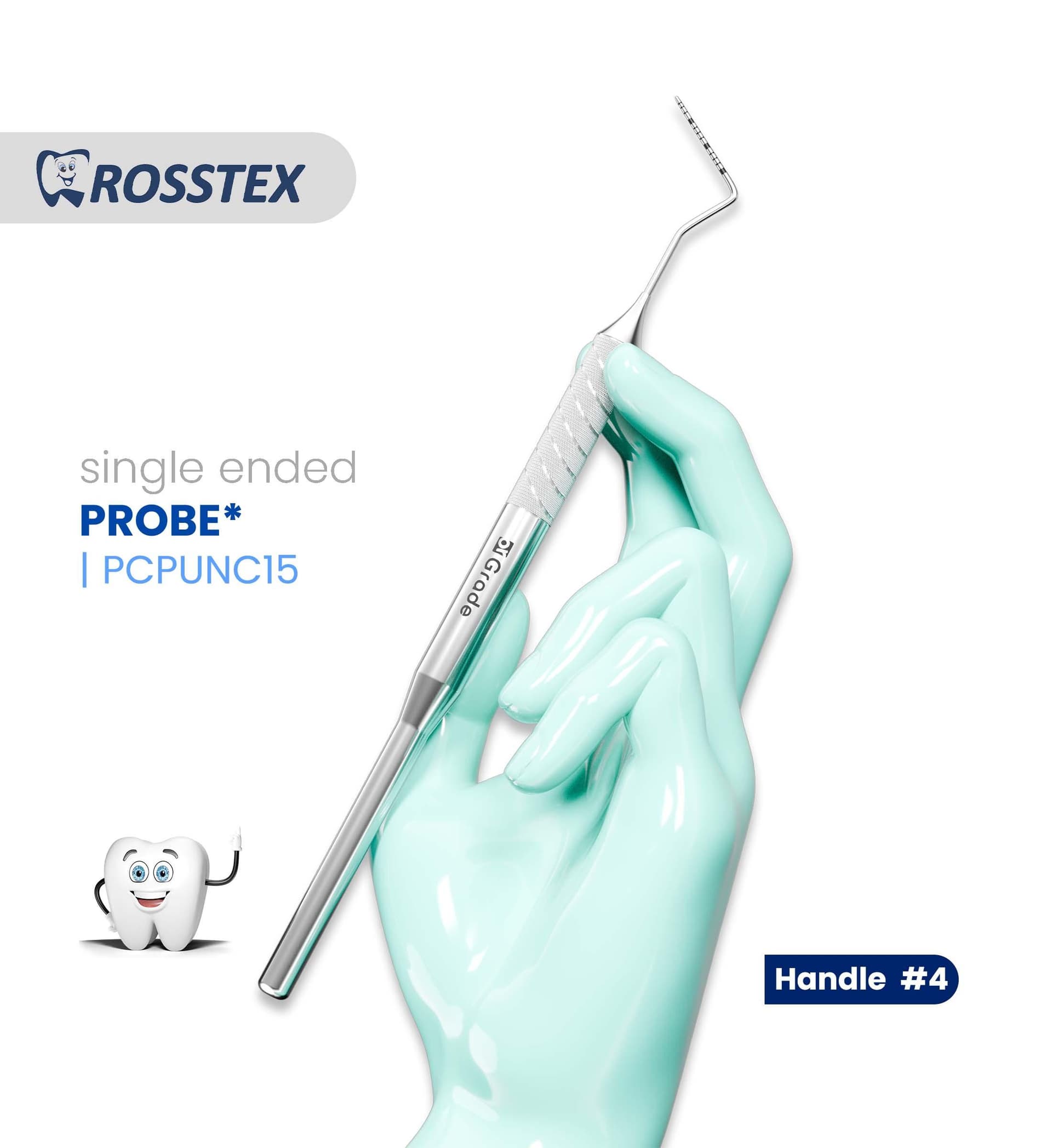 Dental Probe, UNC CP-15, Handle No. 4, Single Ended