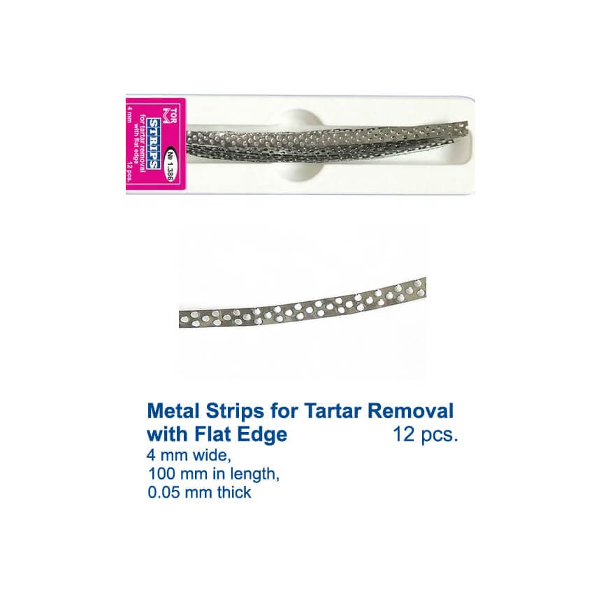 Stripper Perforated Prophylactic Metal Strips, 4mm (Tartar Remover)