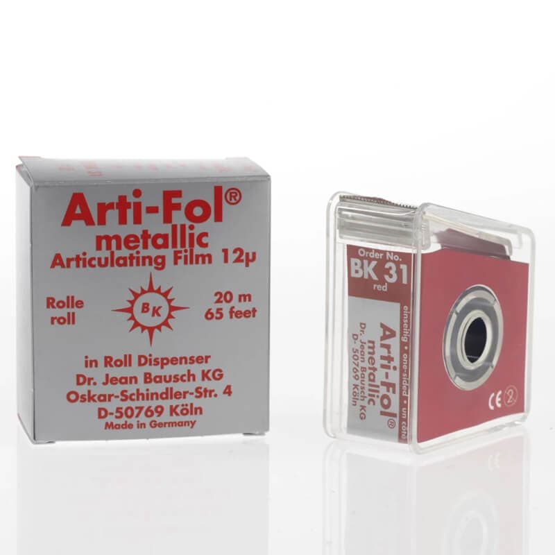 Bausch Arti-Fol 8µm (Red), Double Sided, Width 20mm, Length 20m