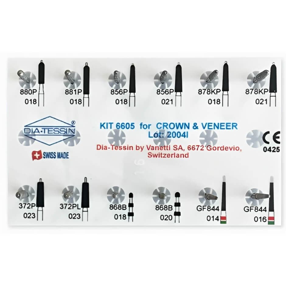 Diamond Burs Kit for Crown and Veneer, Kit/12