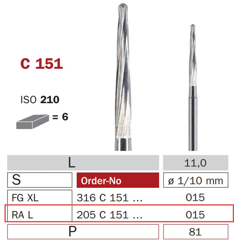 Zekrya Carbide Bur (Z-Endo) Long RA 015