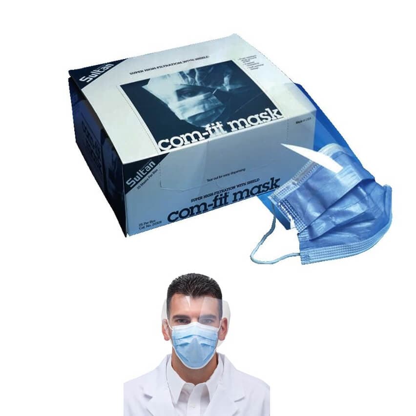 Com-Fit Super High Filtration Mask & Shield, Type II, Earloop