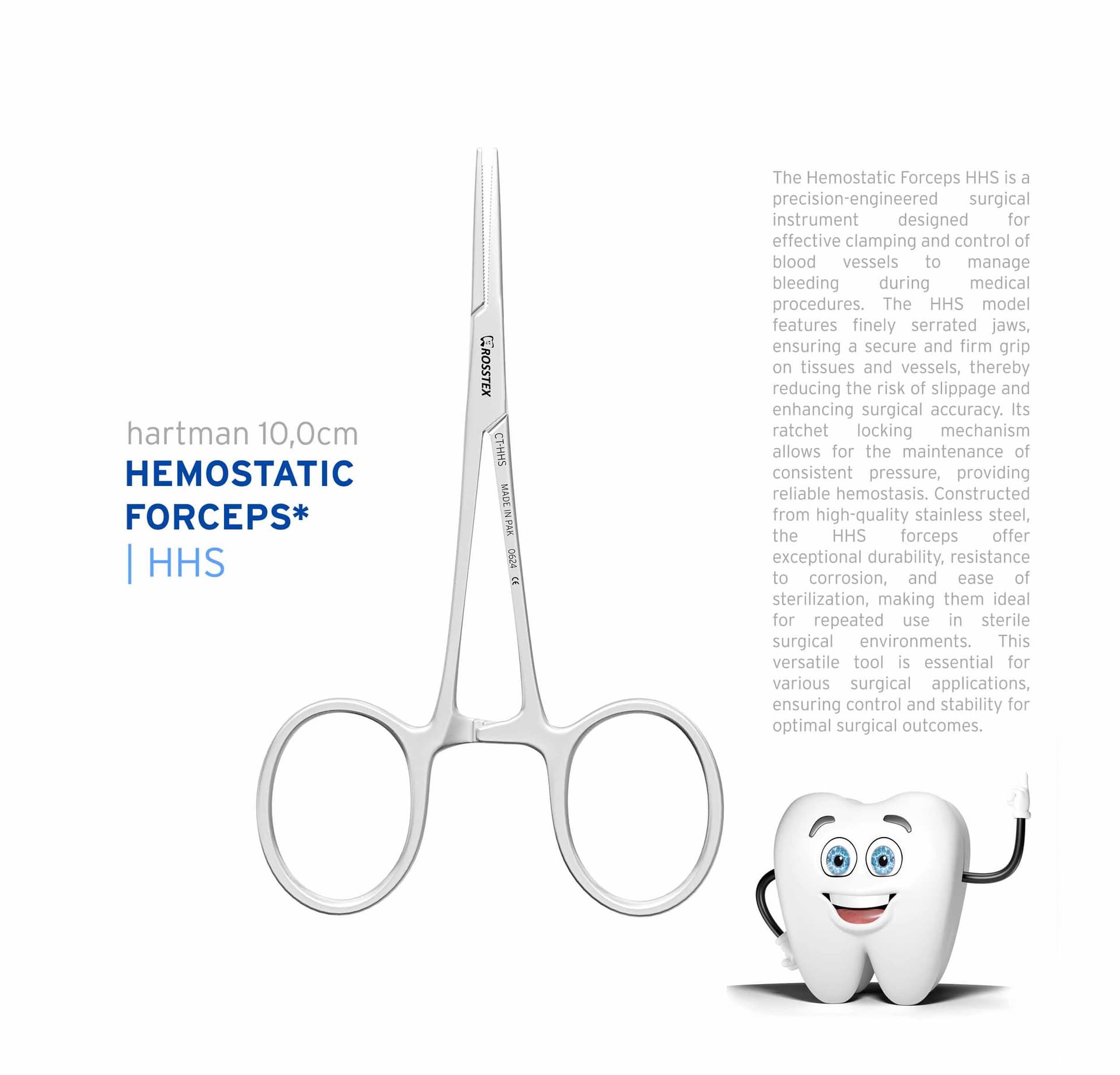 Surgical Forceps Hartman, Straight, 10.0 cm