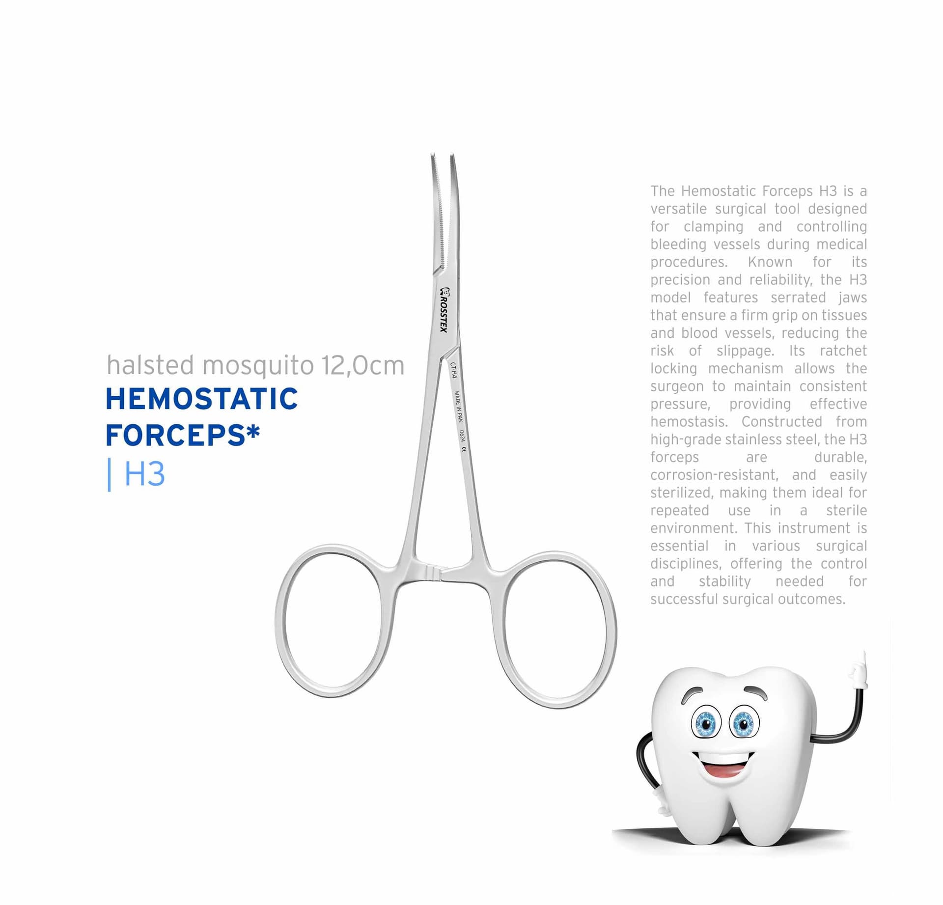 Surgical Forceps Halsted Mosquito, Curved, 12.0 cm