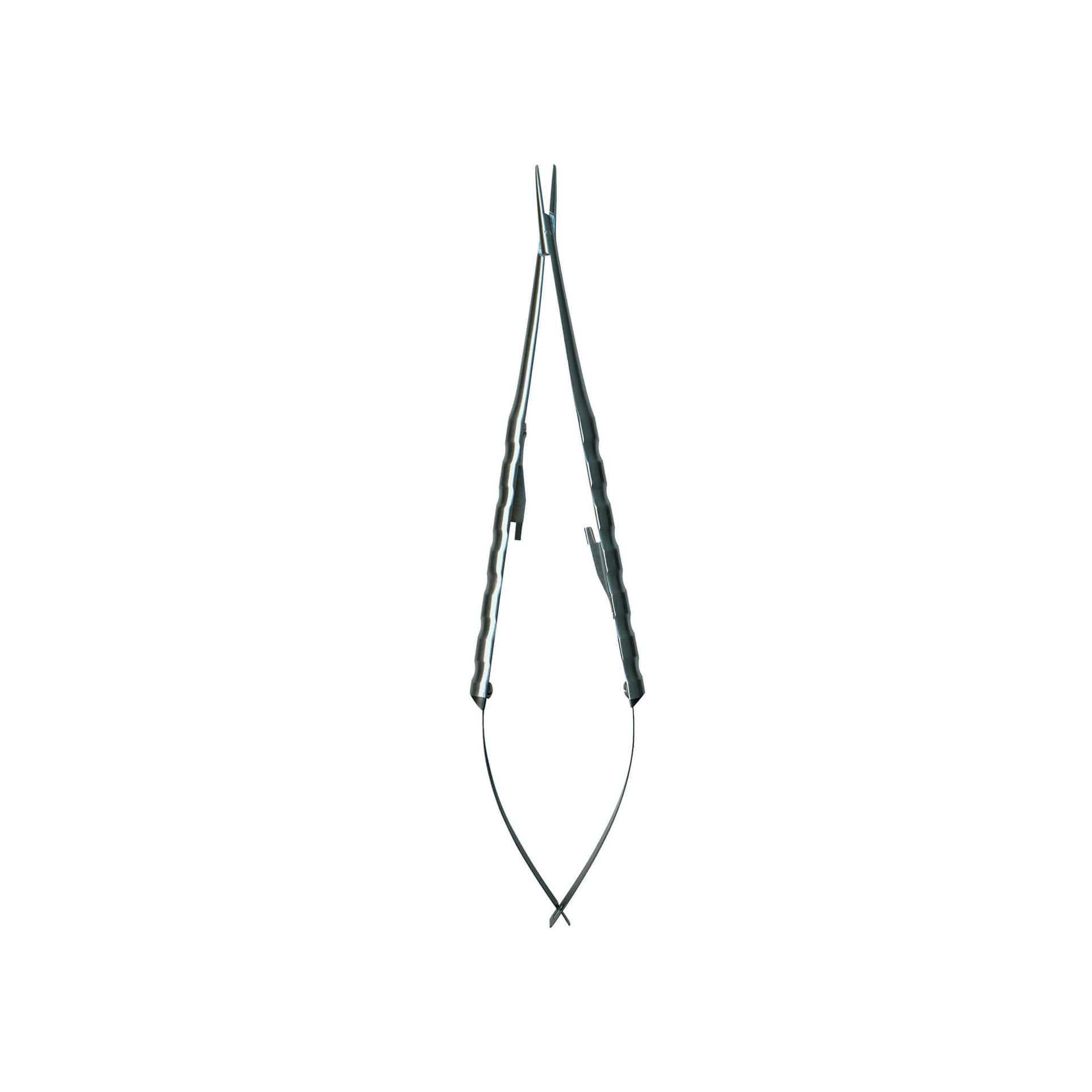 Micro Straight Needle Holder, Diamond Dusted, 18 cm (7")