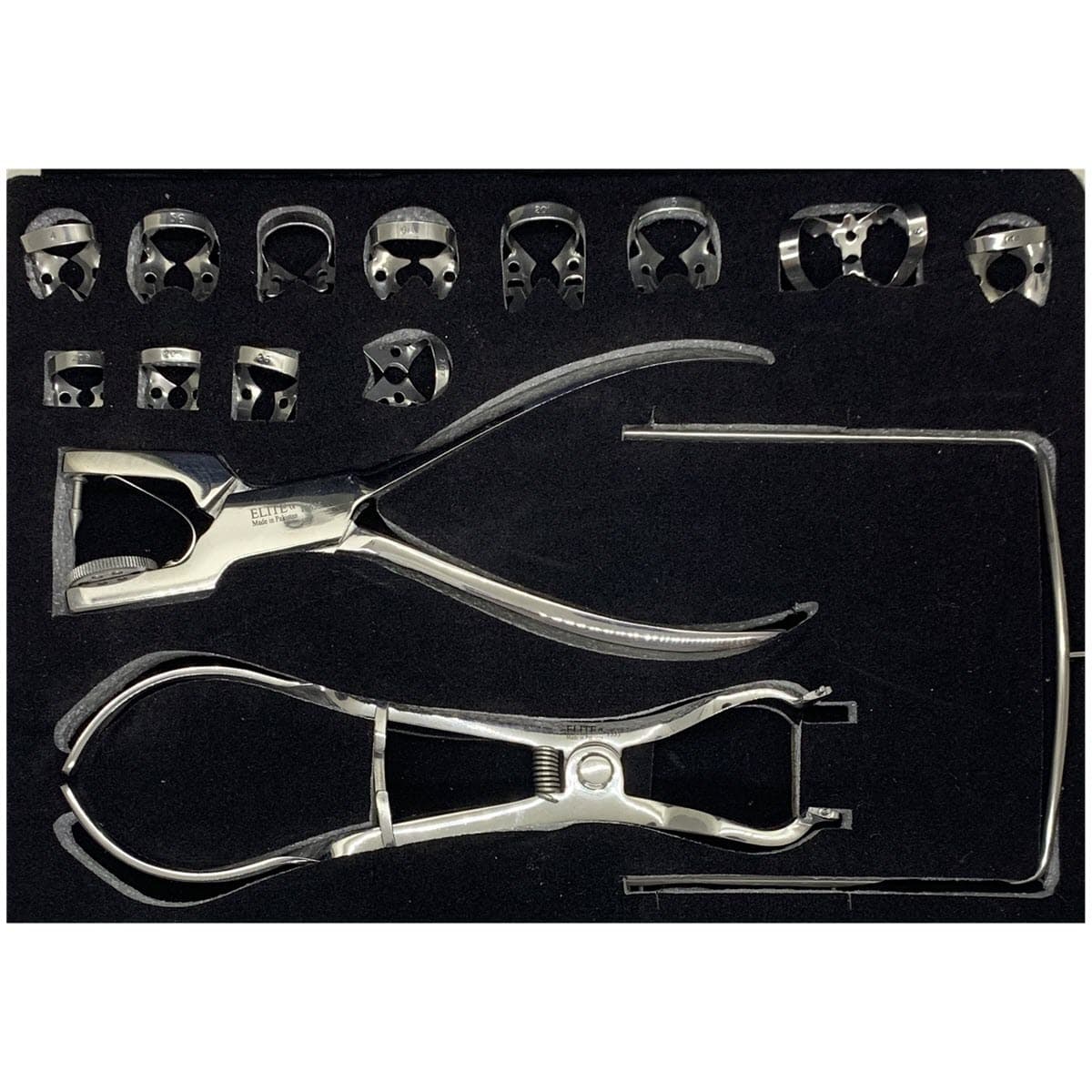 Rubber Dam Kit with Storage Bag, Includes Clamps, Frame, Punch & Forceps